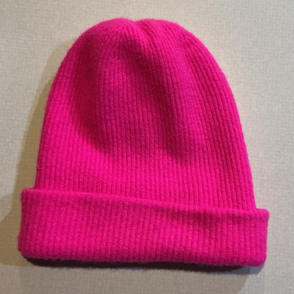 J. Crew super soft yarn Bright Pink Beanie